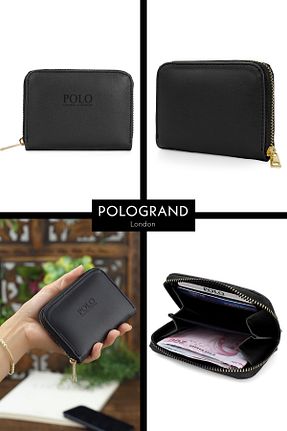 کیف پول مشکی زنانه ابعاد کوچک POLOGRAND London - کد 937333155