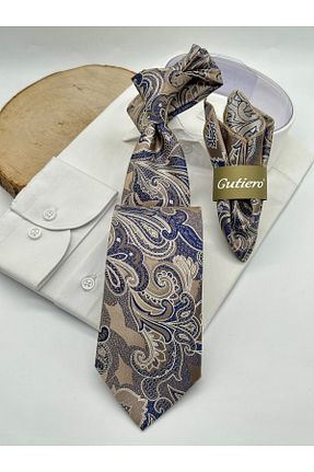 کراوات بژ مردانه میکروفیبر Gutiero - کد 937901172