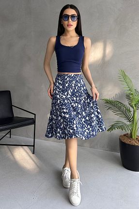 دامن سرمه ای زنانه بافتنی Rabi Shine - کد 937905955