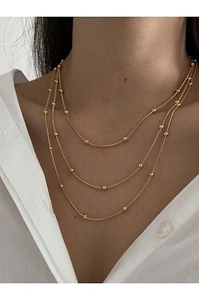 گردنبند استیل ( فولاد ) طلائی زنانه استیل (فولاد) Genel Markalar - کد 670402335