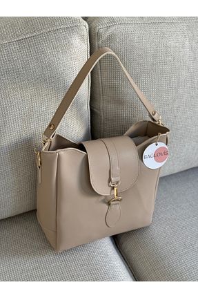 کیف دوشی بژ زنانه جیر BAGLOVİS - کد 937426014