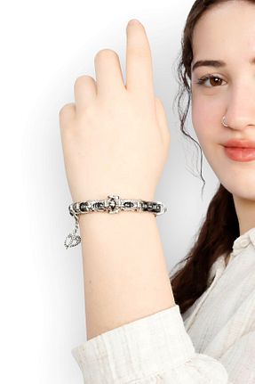 دستبند جواهر طوسی زنانه سنگ طبیعی MULTİ TESPİH - کد 937922326