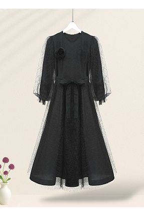 لباس مجلسی حجاب مشکی زنانه یقه ایستاده Modamorfo - کد 903069930
