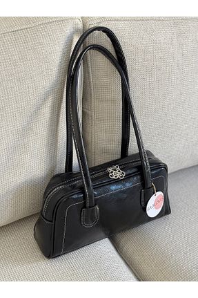 کیف دوشی مشکی زنانه چرم مصنوعی BAGLOVİS - کد 937936949