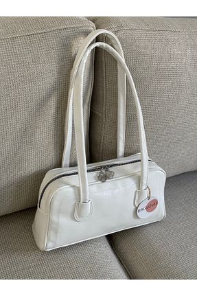 کیف دوشی سفید زنانه چرم مصنوعی BAGLOVİS - کد 937936667