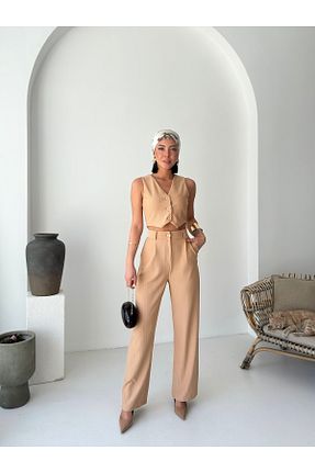 ست بالاتنه و پائین تنه بژ زنانه بافت Siyah Kadınlar - کد 937974109