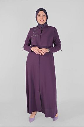 مانتو بلند حجاب بنفش زنانه Alvina - کد 868839735