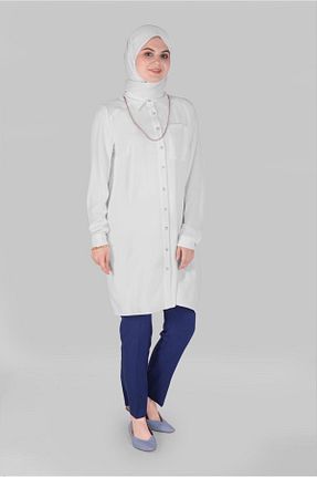 تونیک حجاب سفید زنانه پلی استر Alvina - کد 874938953