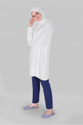 تونیک حجاب سفید زنانه پلی استر Alvina - کد 874938953
