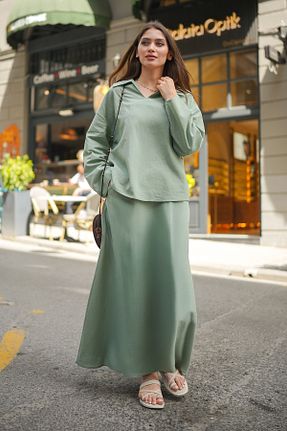 ست بالاتنه و پائین تنه سبز زنانه بافتنی Molly Nelly - کد 937477350