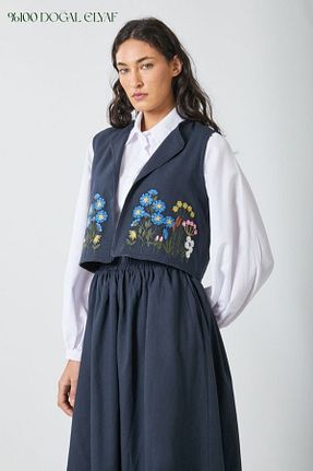 ست بالاتنه و پائین تنه حجاب سرمه ای زنانه اورسایز ZÜLAYS - کد 938005878
