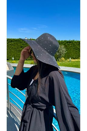 کلاه مشکی زنانه حصیر Luminos Butik - کد 920512391