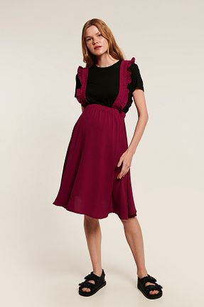 لباس بارداری زرشکی زنانه بافتنی Lyn Mama - کد 42365638