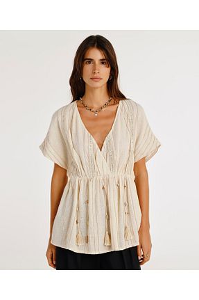 بلوز بژ زنانه رگولار Yargıcı - کد 929993516