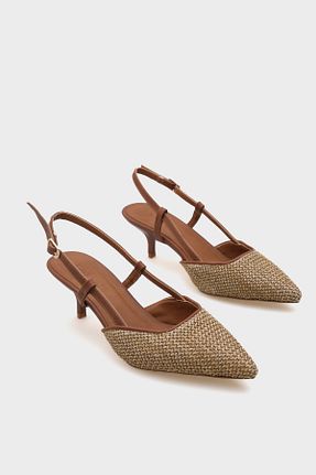 کفش پاشنه بلند کلاسیک قهوه ای زنانه حصیر Capone Outfitters - کد 938016264
