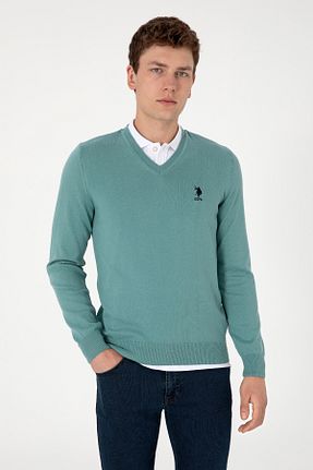 پلیور سبز مردانه ساده U.S. Polo Assn. - کد 938035407