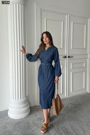 لباس آبی زنانه بافتنی Modayakamoz - کد 938041434