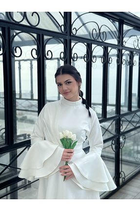 لباس مجلسی و فارغ التحصیلی سفید زنانه پلی ویسکون essolaria - کد 937922998