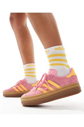 کفش اسنیکر صورتی زنانه بند دار adidas - کد 853004499