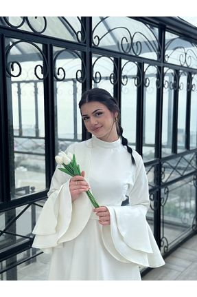 لباس مجلسی و فارغ التحصیلی سفید زنانه پلی ویسکون essolaria - کد 937922998