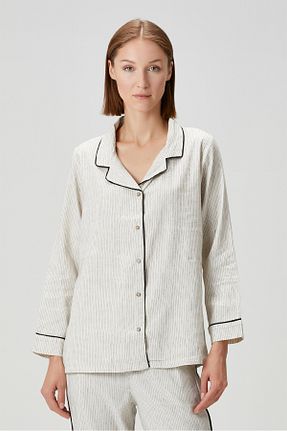 بالاتنه راحتی سفید زنانه کتان Barine - کد 416931742