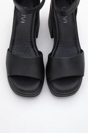 صندل مشکی زنانه پاشنه پلتفرم luvishoes - کد 938094835