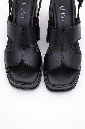 صندل مشکی زنانه پاشنه پلتفرم luvishoes - کد 938096818