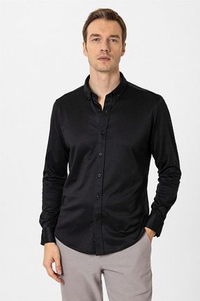 پیراهن مشکی مردانه اسلیم فیت SÜVARİ - کد 888689359
