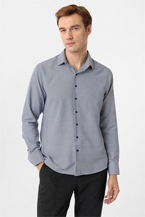 پیراهن سرمه ای مردانه اسلیم فیت SÜVARİ - کد 873057627