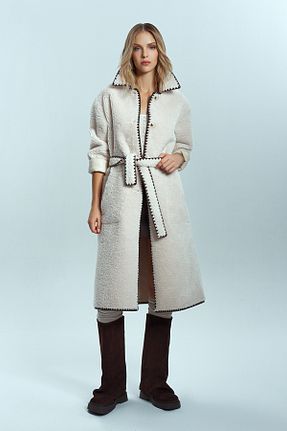 مانتو بلند سفید زنانه Derimod - کد 878144263