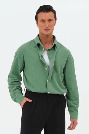 پیراهن سبز مردانه اورسایز RELAXL - کد 938113928