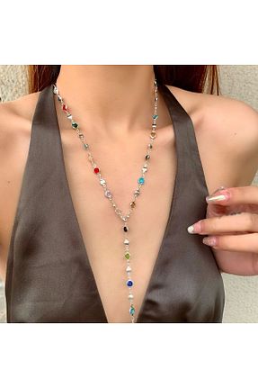 گردنبند جواهر طوسی زنانه فلزی DIERA - کد 938143685
