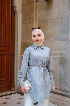 پیراهن حجاب طوسی زنانه رگولار LOCCO - کد 938167299