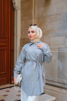 پیراهن حجاب طوسی زنانه رگولار LOCCO - کد 938167299