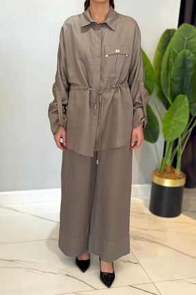 ست بالاتنه و پائین تنه حجاب بژ زنانه رگولار Missemramiss - کد 938387065