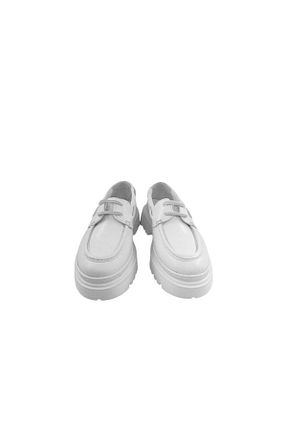 کفش کژوال سفید زنانه چرم خالص Oneka Shoes - کد 938194856