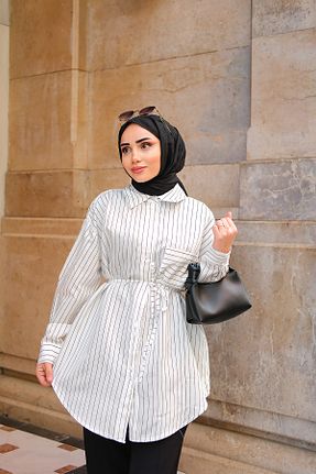 پیراهن حجاب سفید زنانه رگولار LOCCO - کد 938167323