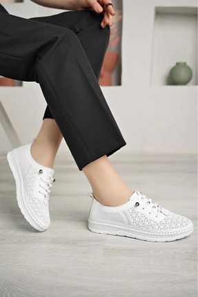 کفش کژوال سفید زنانه چرم خالص Garmoda - کد 938194725