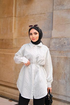 پیراهن حجاب سفید زنانه رگولار LOCCO - کد 938167323