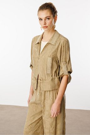تونیک طلائی زنانه بافتنی Moda İlgi - کد 938171246