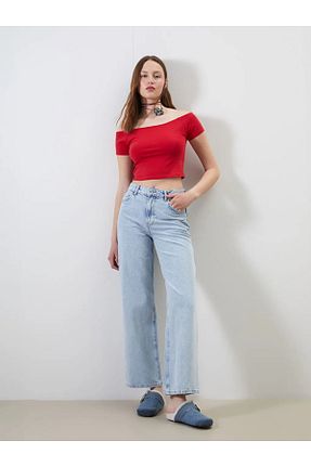 شلوار جین رنگی زنانه پاچه گشاد LC Waikiki - کد 938196771