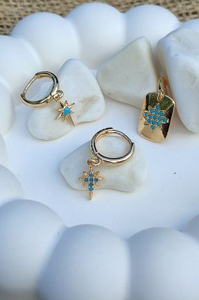 گوشواره جواهر زرد زیرکن monvee - کد 937312160