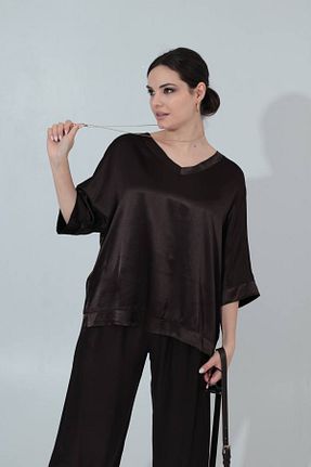 ست بالاتنه و پائین تنه قهوه ای زنانه بافتنی Nexor - کد 901920579