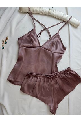 ست لباس راحتی قهوه ای زنانه ساده ROZENİN LINGERIE - کد 938407808