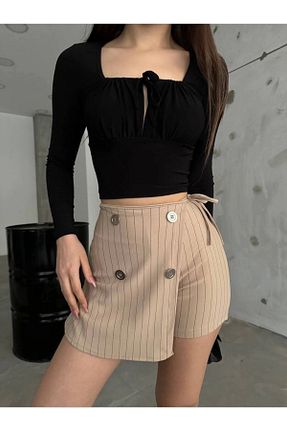 دامن بژ زنانه پارچه KarşıVitrin - کد 808614871