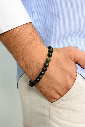 دستبند جواهر سبز مردانه سنگ طبیعی MULTİ TESPİH - کد 938240491
