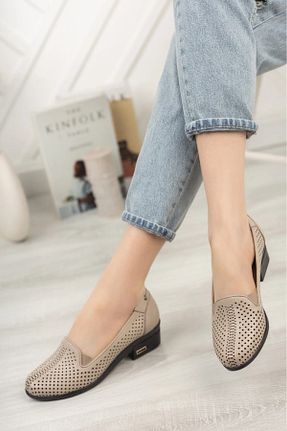 کفش کژوال بژ زنانه چرم خالص Garmoda - کد 938238745