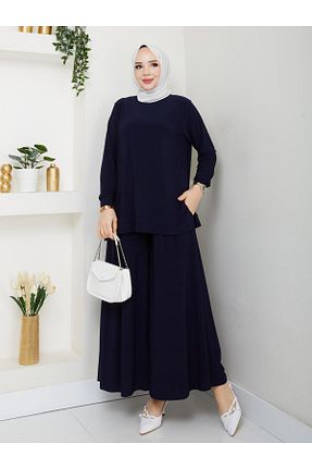 ست بالاتنه و پائین تنه حجاب سرمه ای زنانه رگولار MODAMÜNASİP - کد 938264166