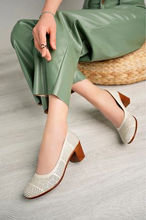 کفش کژوال بژ زنانه چرم خالص Garmoda - کد 938275477