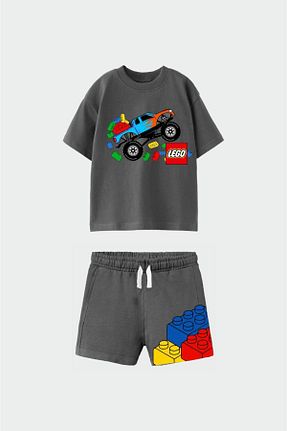 ست بالاتنه و پائین تنه طوسی بچه گانه بافت KidsSel - کد 938279002